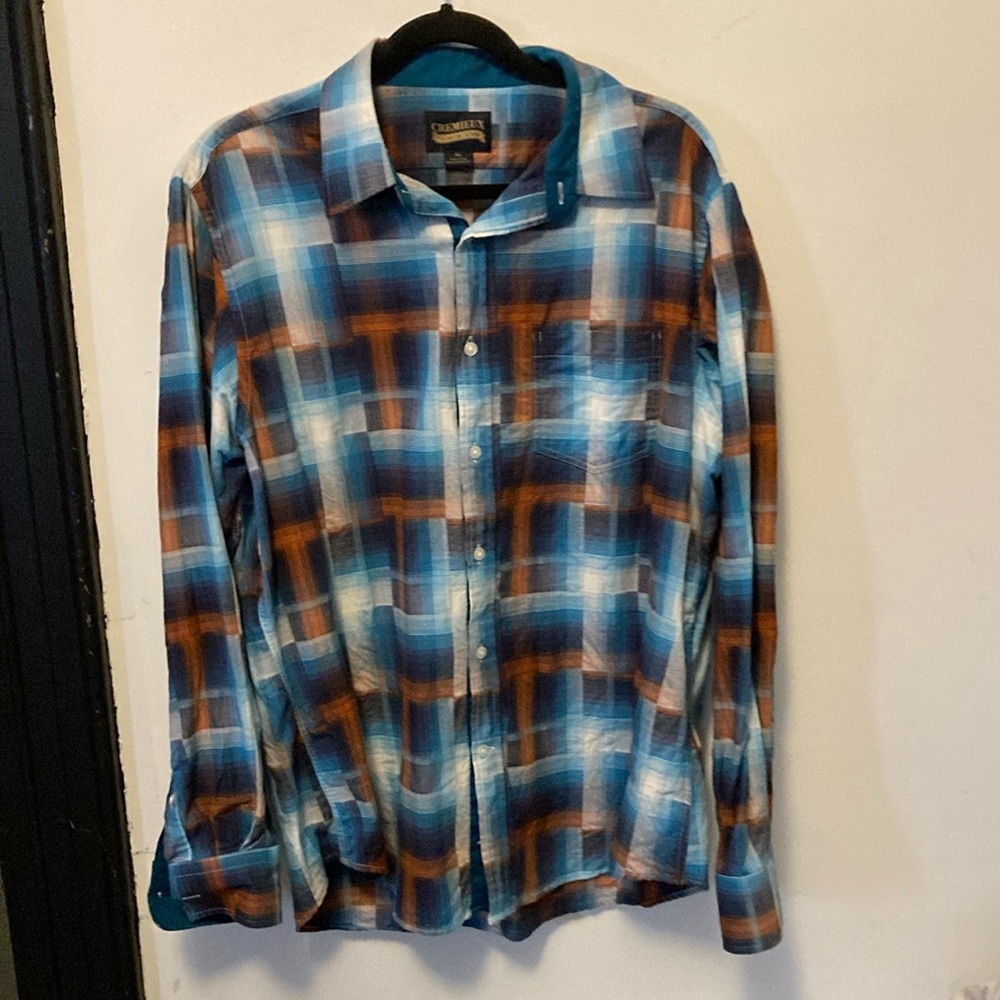Daniel Cremieux Blue and Brown Casual Button Down Shirt